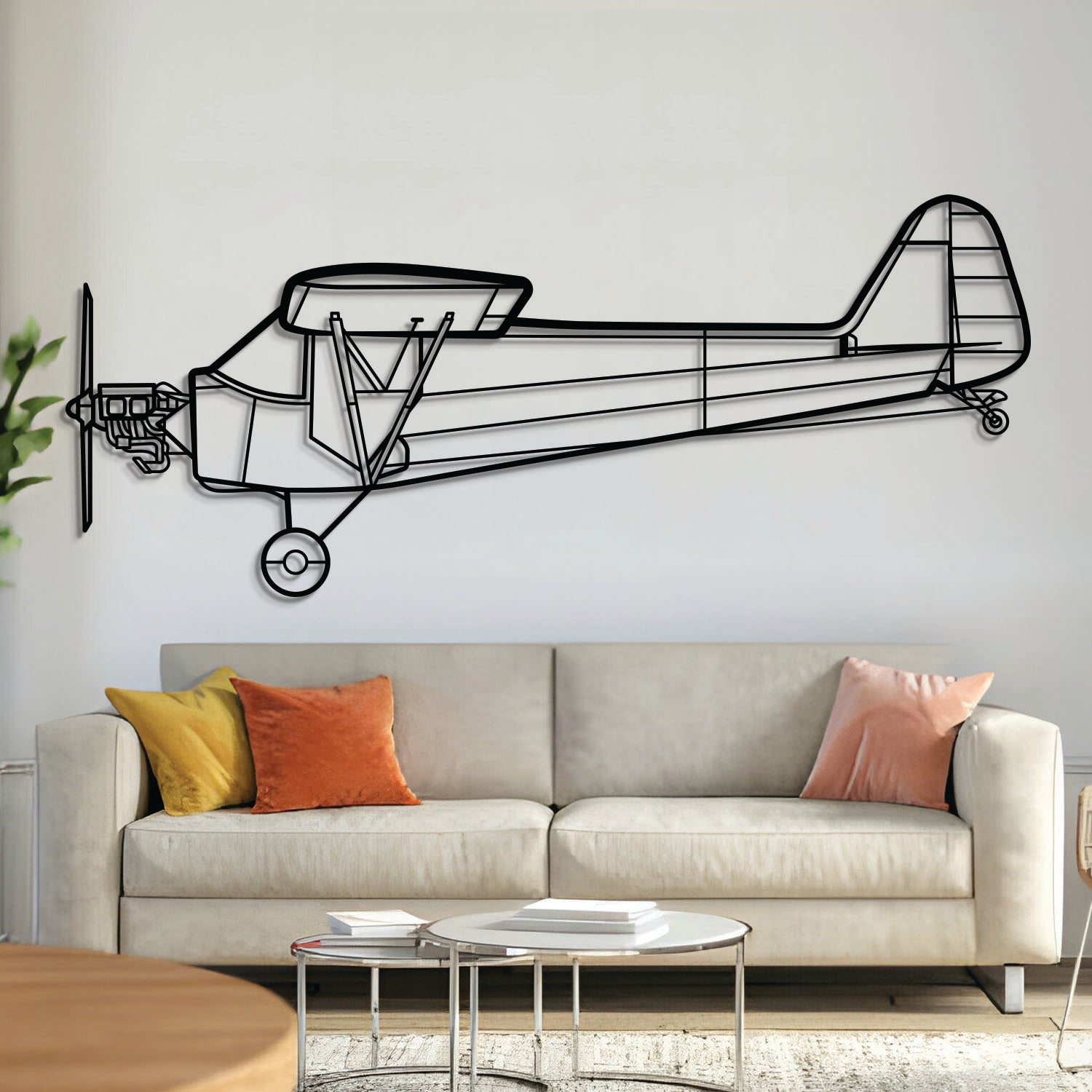 Piper J-3 Cub Metal Aircraft Wall Art - NCP0439