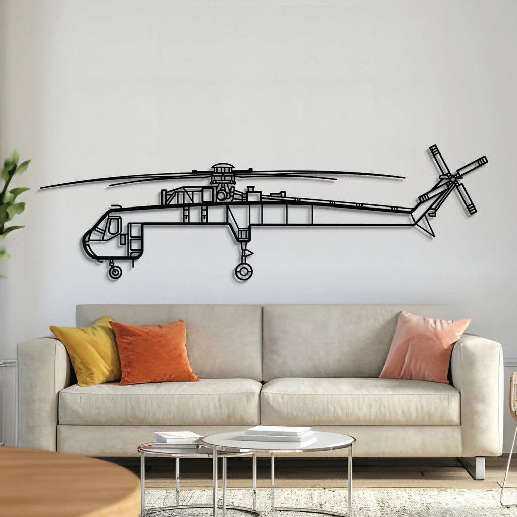 S-64 Skycrane Metal Aircraft Wall Art - NCP0491