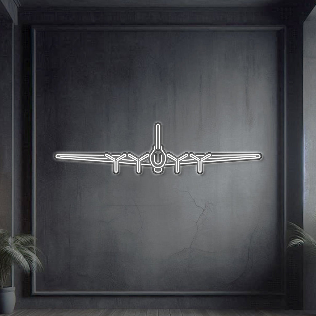 B-17 Flying Fortress Metal Neon Aircraft Wall Art - NCN0016