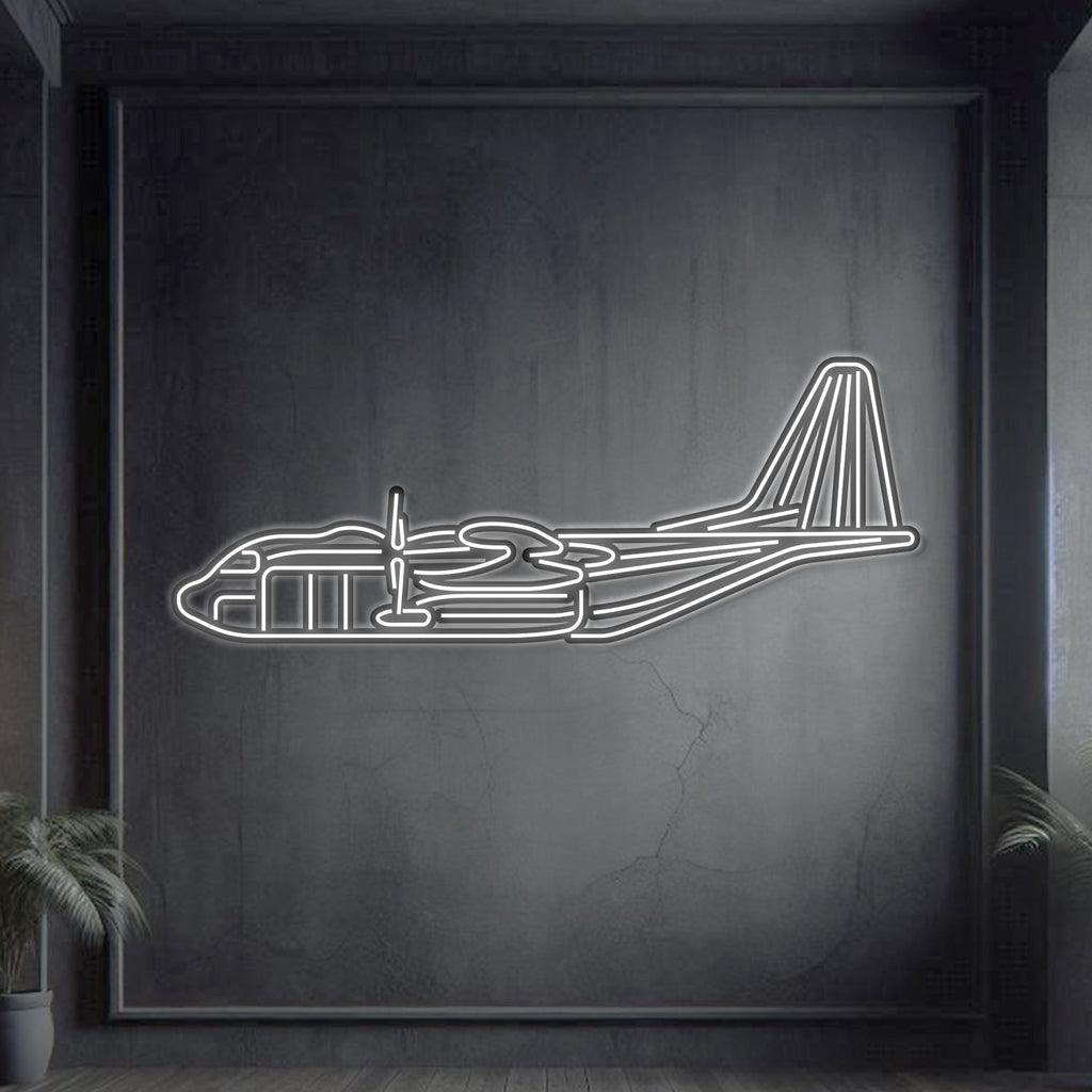 AC-130J Ghostrider Metal Neon Aircraft Wall Art - NCN0011