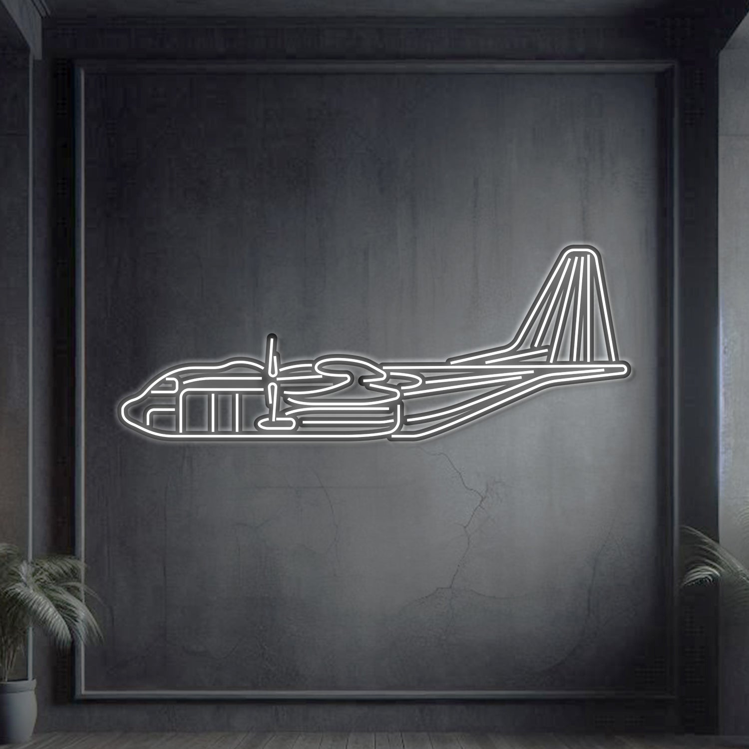 AC-130J Ghostrider Metal Neon Aircraft Wall Art - NCN0011