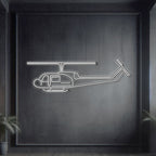 UH-1-MED Huey Metal Neon Aircraft Wall Art - NCN0066