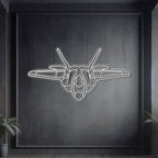 F-22 Raptor Angle Metal Neon Aircraft Wall Art - NCN0039