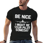 Funny Pilot Art For Men Women Kids Aviation Airplane Pilot T-Shirt