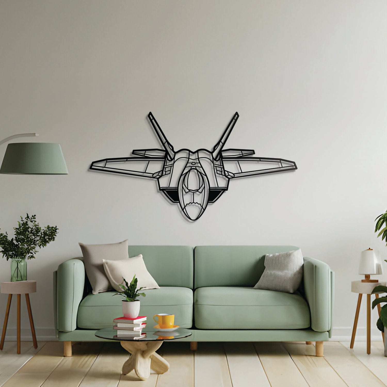 F-22 Raptor Angle Metal Aircraft Wall Art - NCP0078