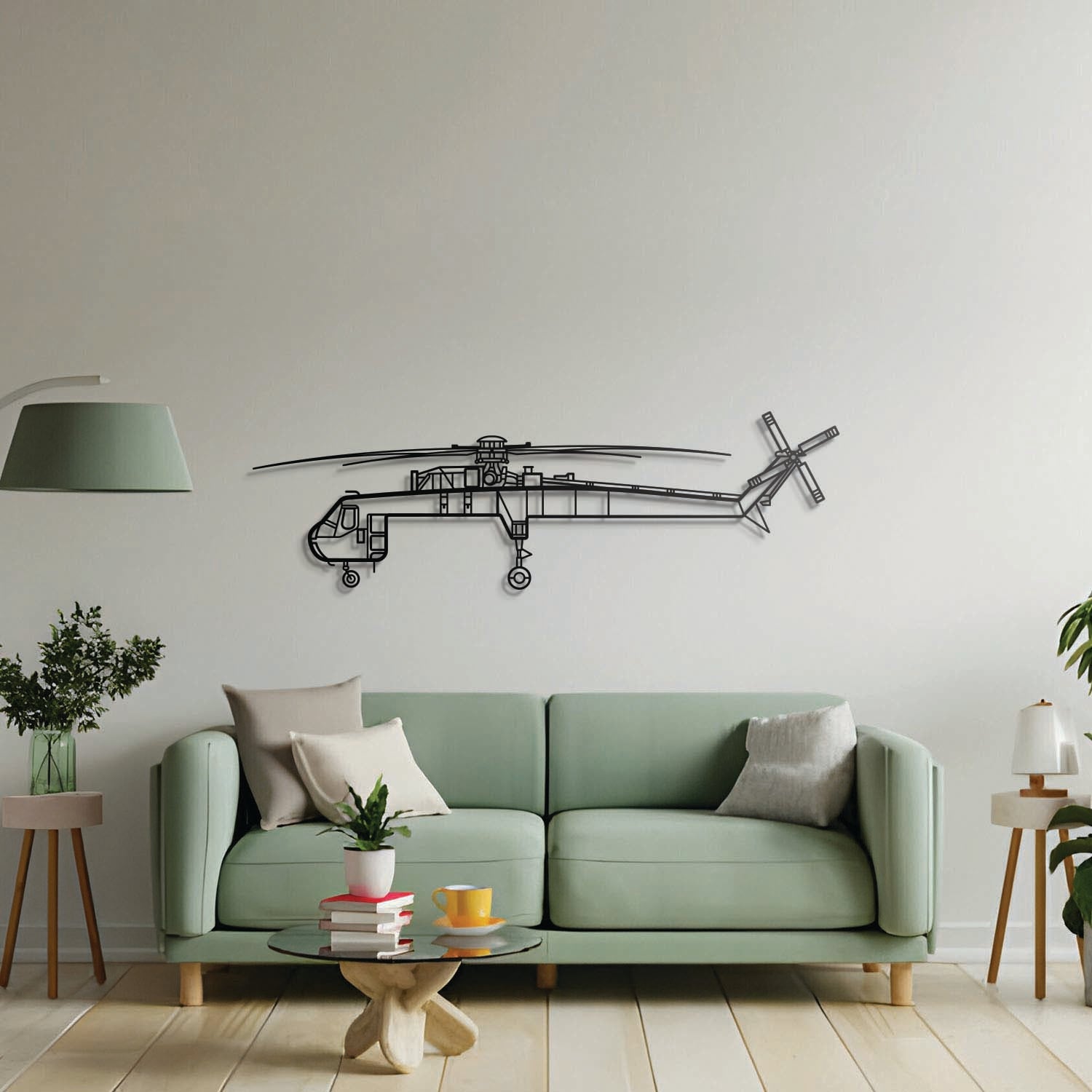 S-64 Skycrane Metal Aircraft Wall Art - NCP0491