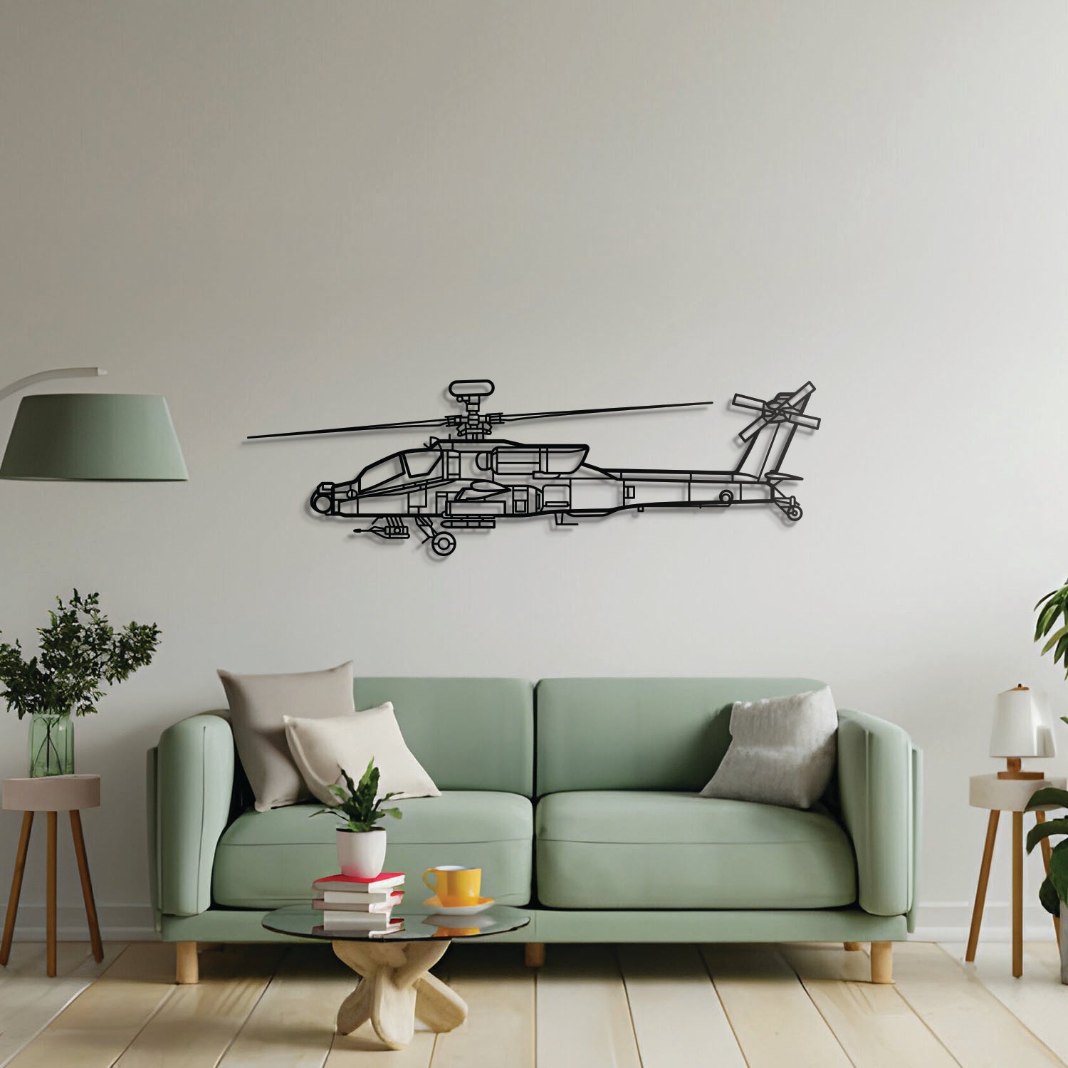 AH-64D Apache Metal Aircraft Wall Art - NCP0026