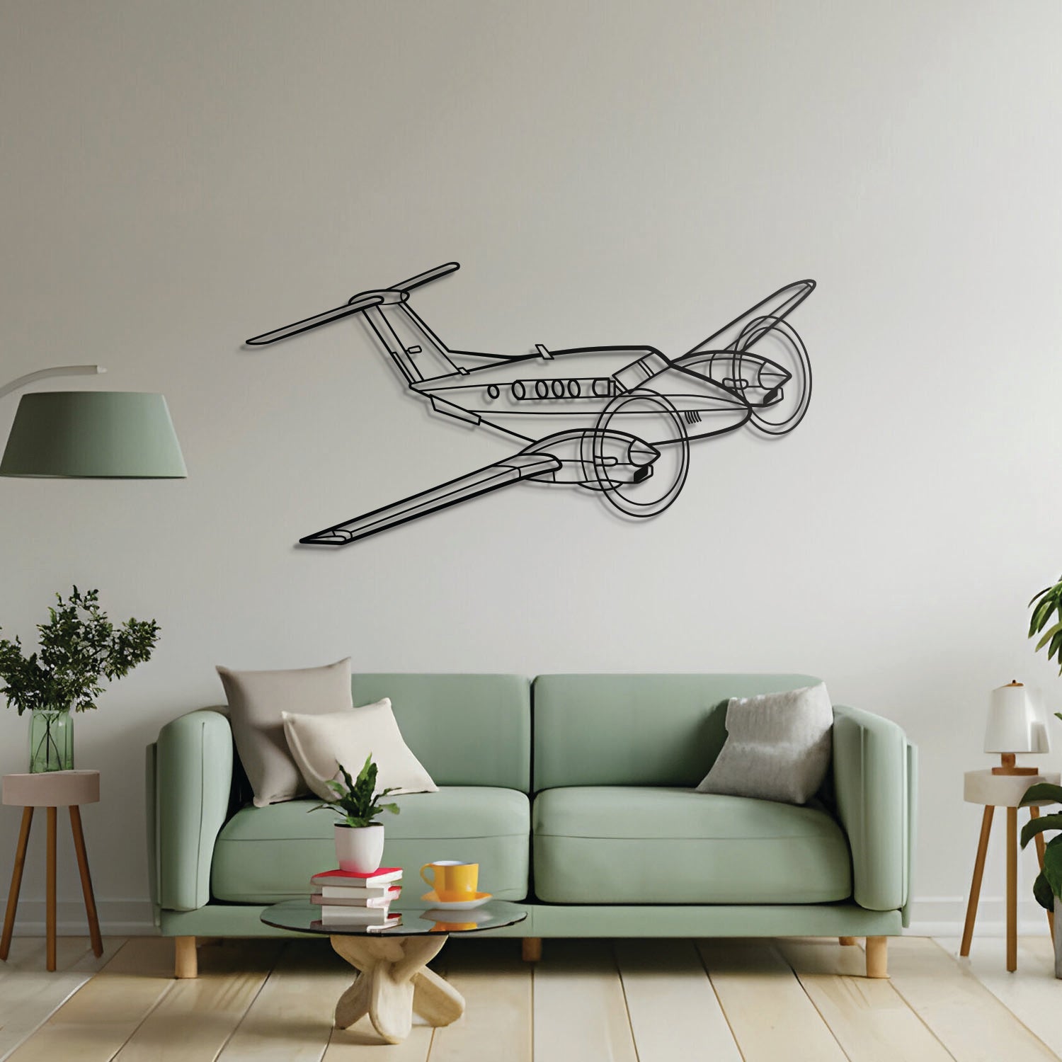 King Air F90 Angle Metal Aircraft Wall Art - NCP0388
