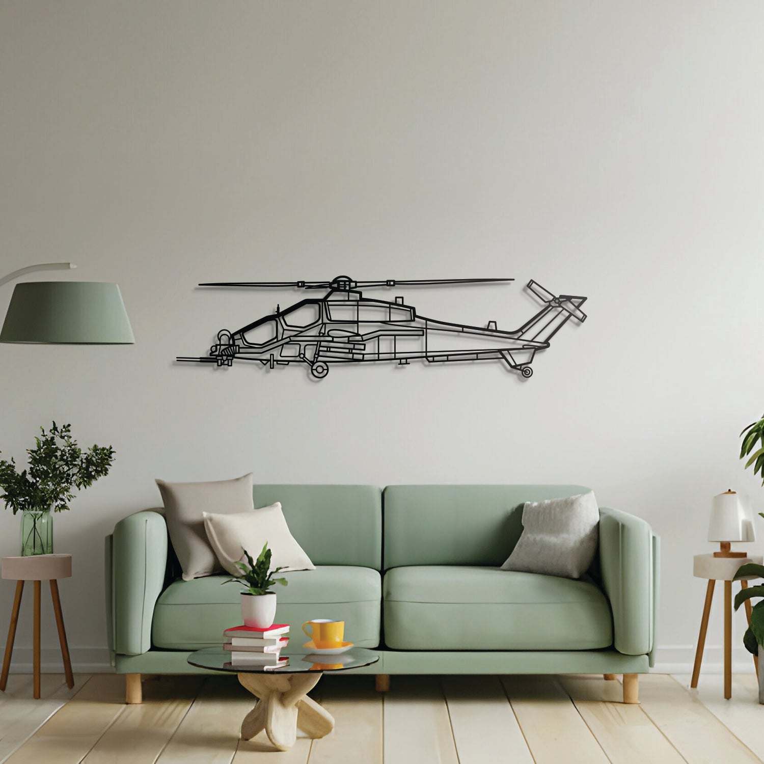 A129D Mangusta Metal Aircraft Wall Art - NCP0310