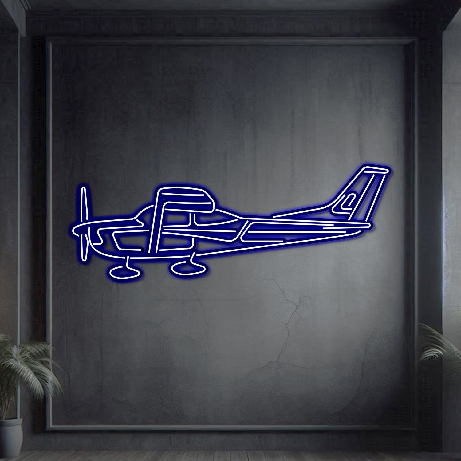 C182 Metal Neon Aircraft Wall Art - NCN0021