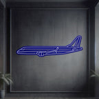 EMJ-175 Metal Neon Aircraft Wall Art - NCN0032