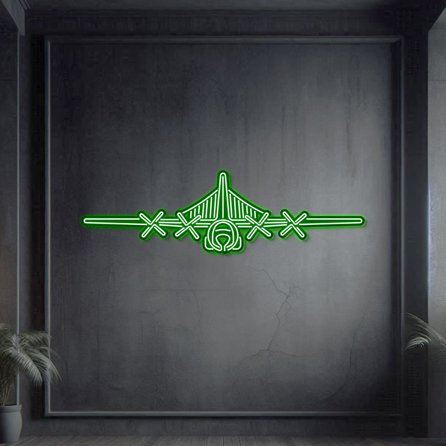 EC-130H Compass Call Front Metal Neon Aircraft Wall Art - NCN0030