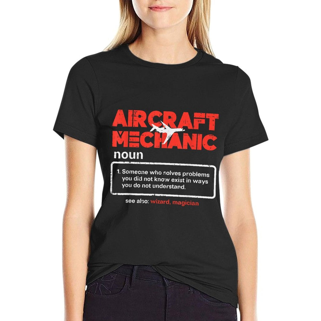 Aircraft Mechanic Definition Airplane Technician Men Women T-Shirt