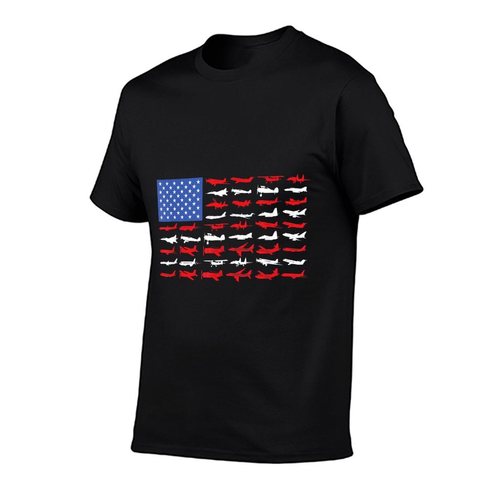 Pilot Airplane American Flag Plane Aviation T-Shirt
