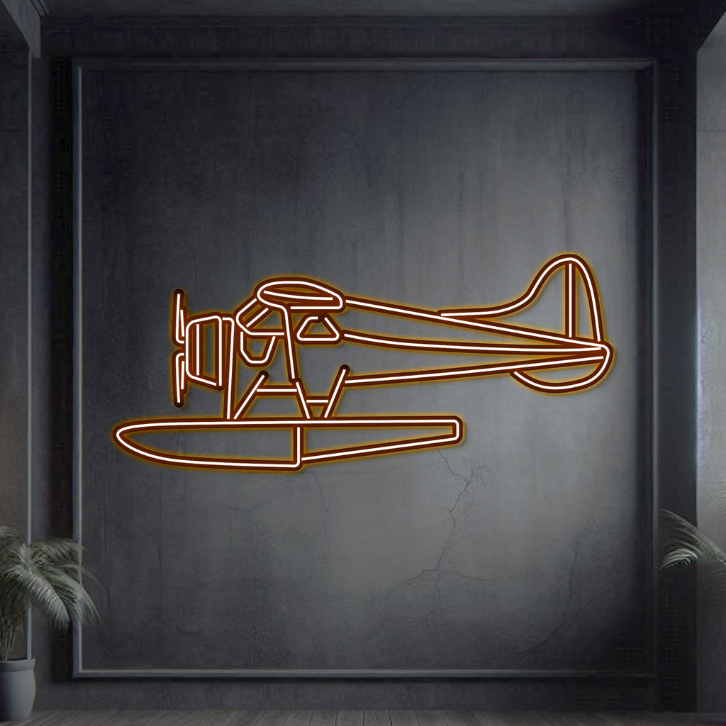 de Havilland Beaver Metal Neon Aircraft Wall Art - NCN0027
