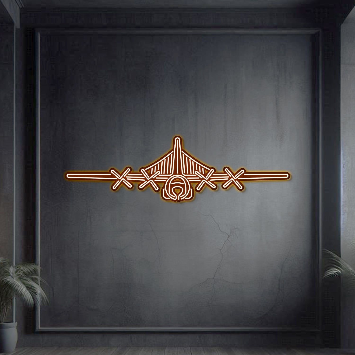 EC-130H Compass Call Front Metal Neon Aircraft Wall Art - NCN0030