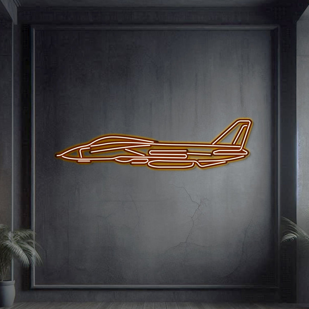 F-14 Tomcat Metal Neon Aircraft Wall Art - NCN0036