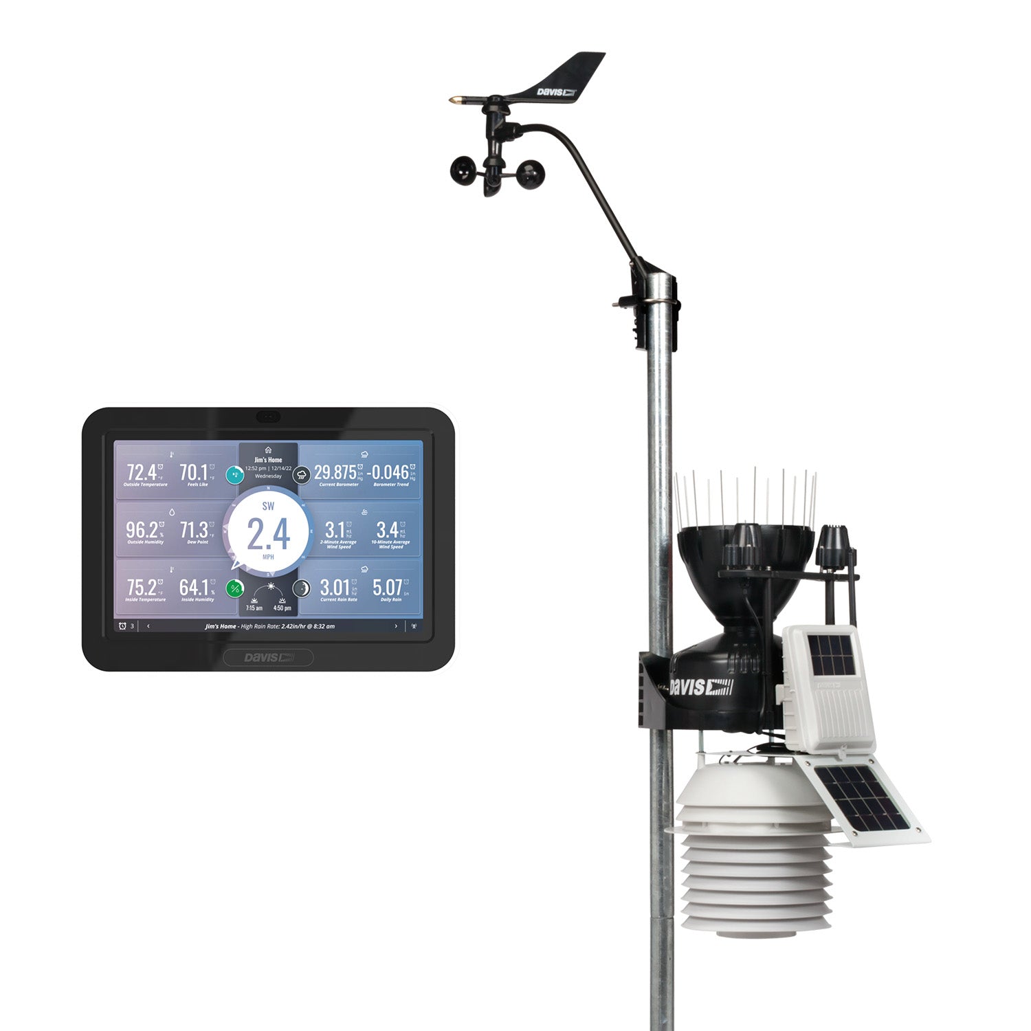 Davis Instruments Vantage Pro2 Plus with 24-hour Fan Aspirated Radation Shield and WeatherLink Console - SKU 6263, 6263M