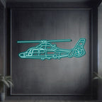 AS365 Dauphin Metal Neon Aircraft Wall Art - NCN0014