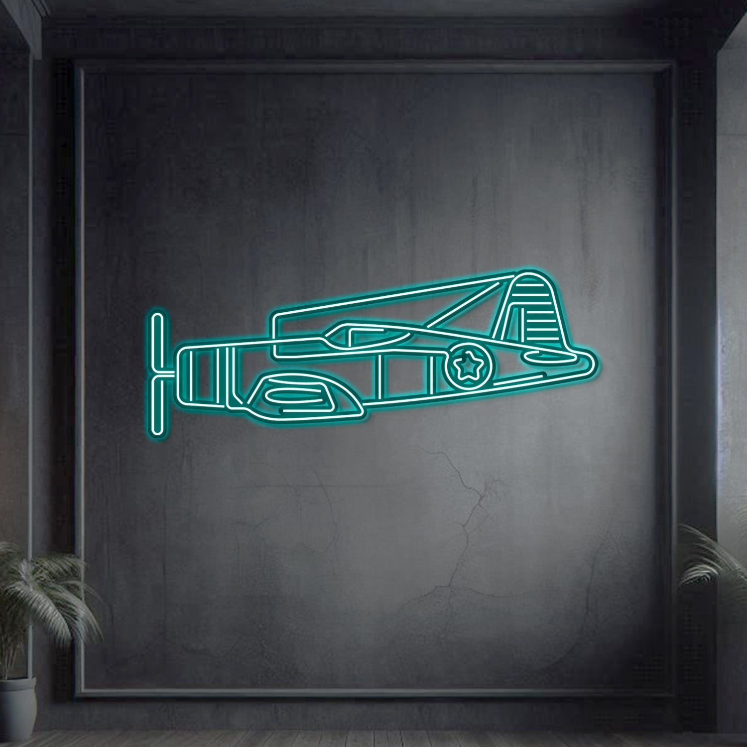 F4U Corsair Metal Neon Aircraft Wall Art - NCN0034