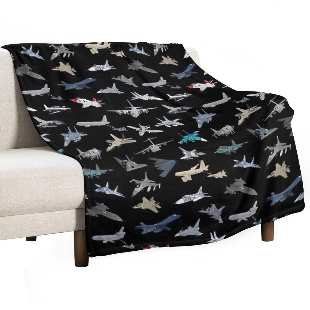 Modern Military Airplanes Throw Blanket