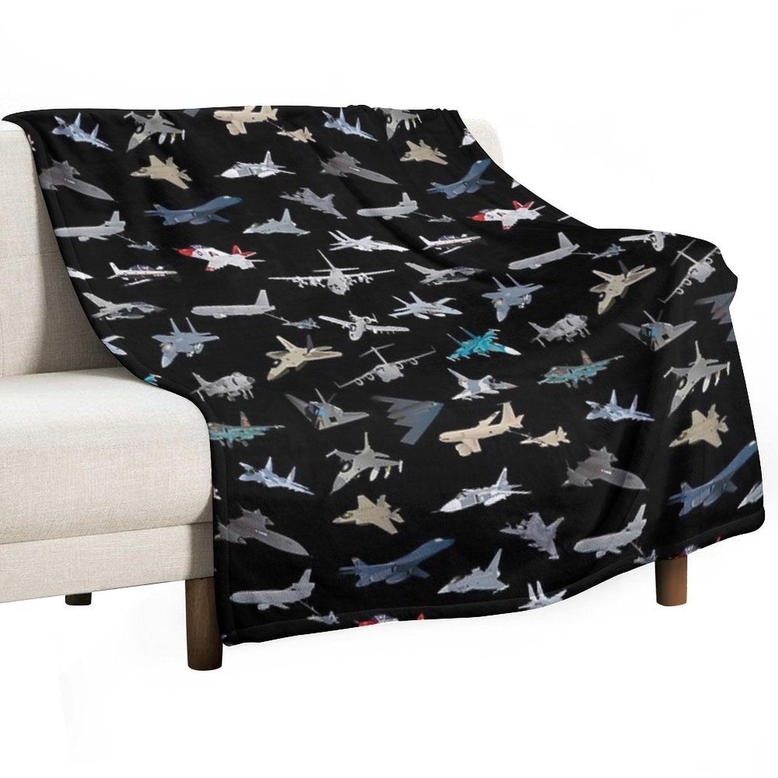 Modern Military Airplanes Throw Blanket