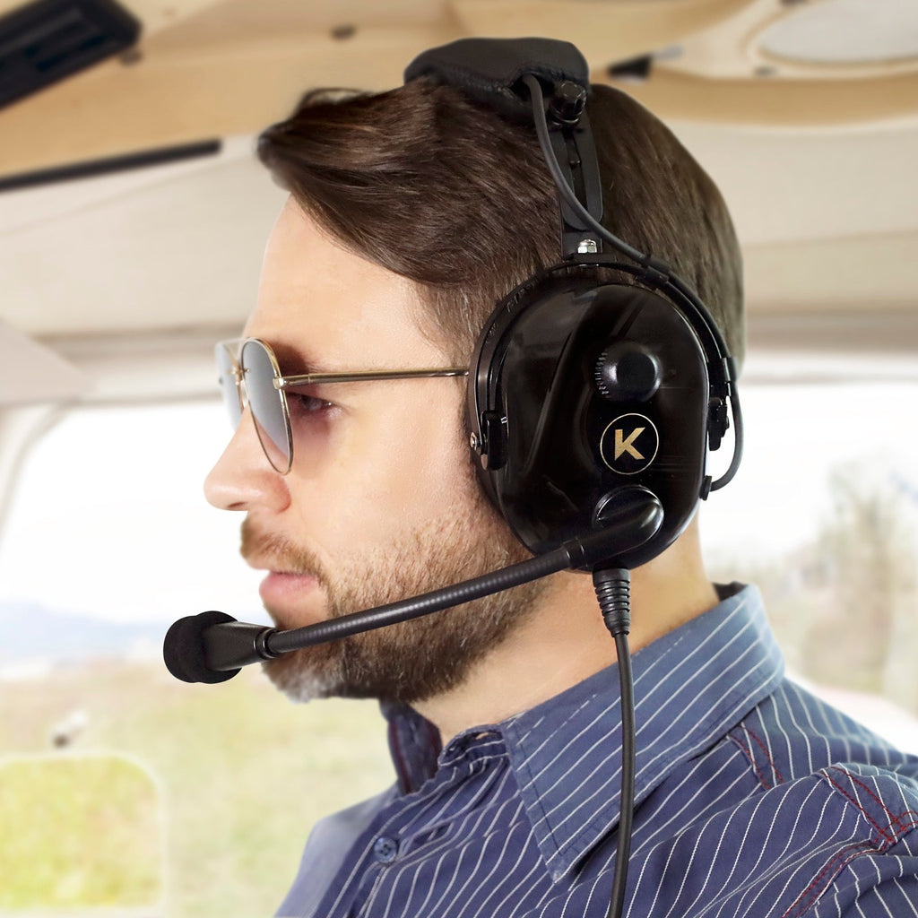 Kore Aviation KA-1 General Aviation Headset (Mono & Stereo) with Headset Bag - Dual GA Plugs