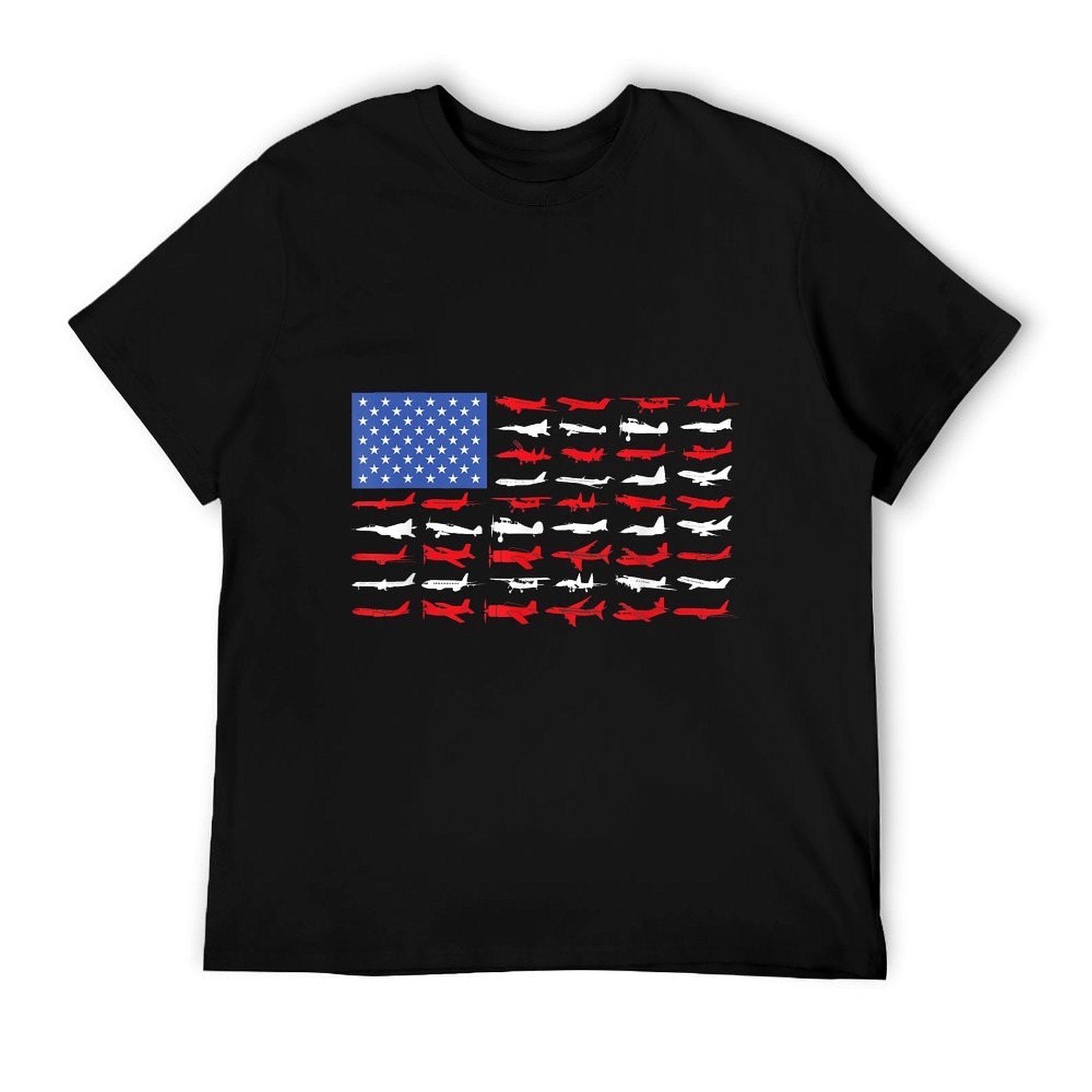 Pilot Airplane American Flag Plane Aviation T-Shirt