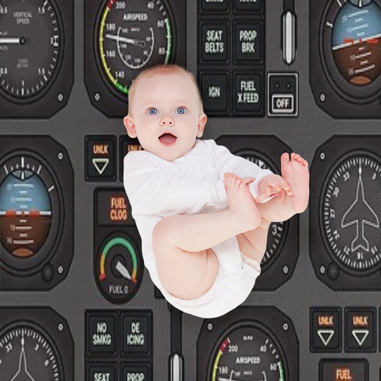 Pilot Flight Instruments Throw Blanket