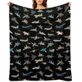 Modern Military Airplanes Throw Blanket