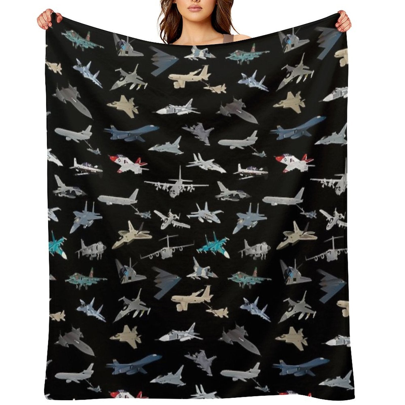 Modern Military Airplanes Throw Blanket