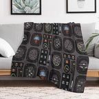 Pilot Flight Instruments Throw Blanket