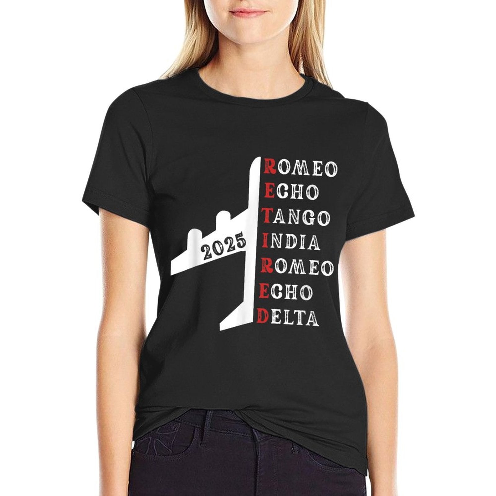 Retired Pilot 2025 Phonetic Alphabet Retirement Gift Unisex T-Shirt