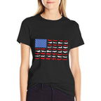 Pilot Airplane American Flag Plane Aviation T-Shirt