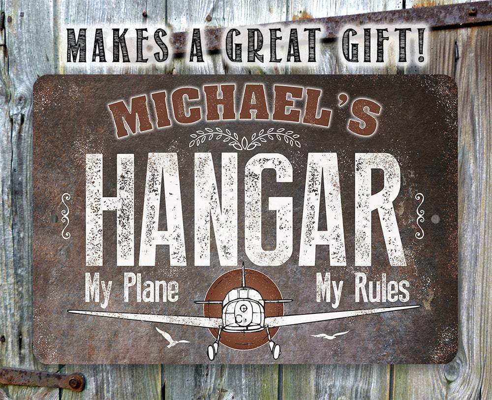 Personalized - Airplane Hangar - Metal Sign