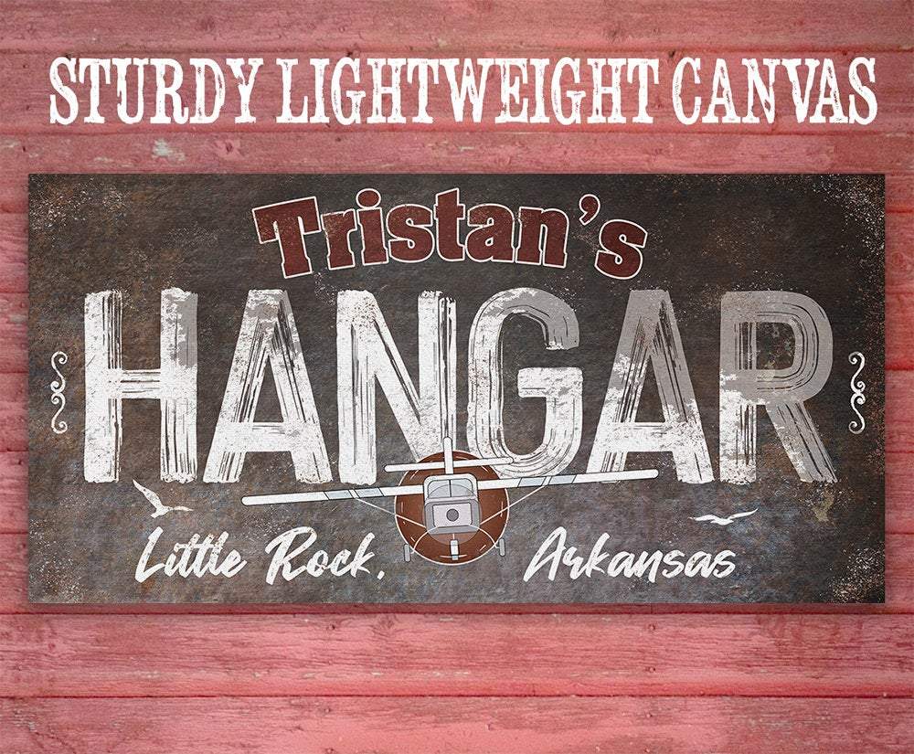 Personalized - Hangar Airplane - Canvas