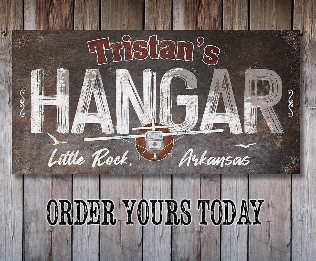 Personalized - Hangar Airplane - Canvas