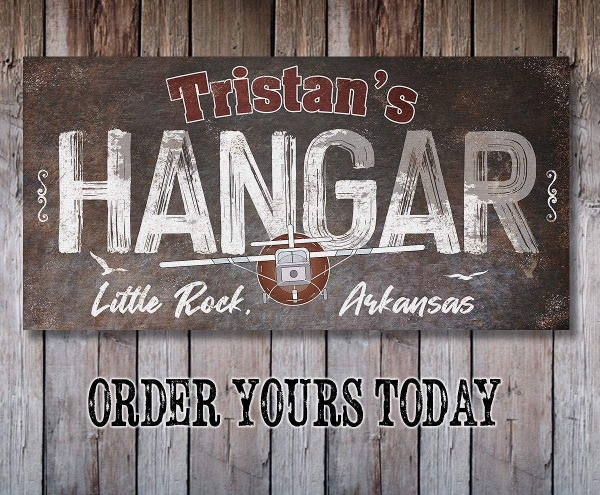 Personalized - Hangar Airplane - Canvas