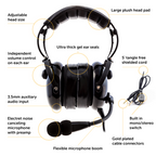 Kore Aviation KA-1 General Aviation Headset (Mono & Stereo) with Headset Bag - Dual GA Plugs